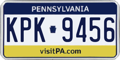 PA license plate KPK9456