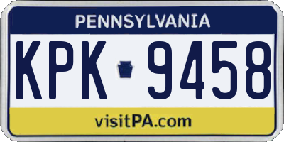 PA license plate KPK9458