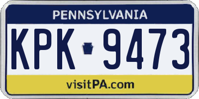 PA license plate KPK9473