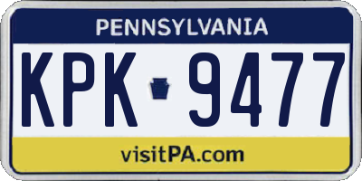 PA license plate KPK9477