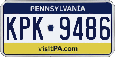PA license plate KPK9486