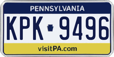 PA license plate KPK9496