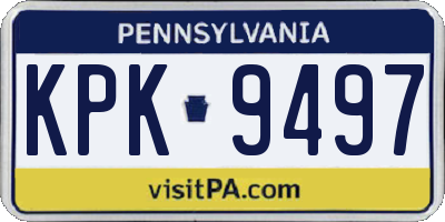 PA license plate KPK9497