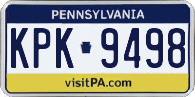 PA license plate KPK9498