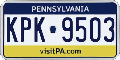PA license plate KPK9503