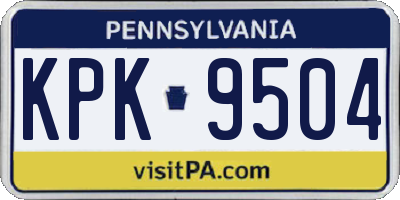 PA license plate KPK9504