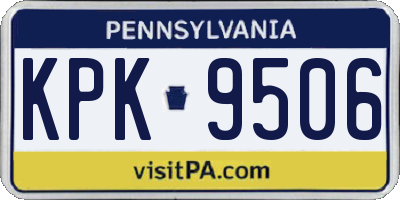PA license plate KPK9506