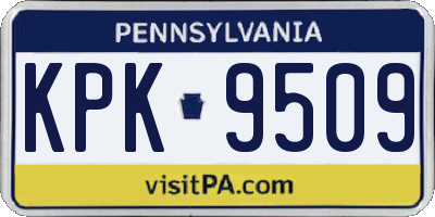 PA license plate KPK9509