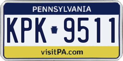 PA license plate KPK9511