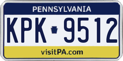 PA license plate KPK9512
