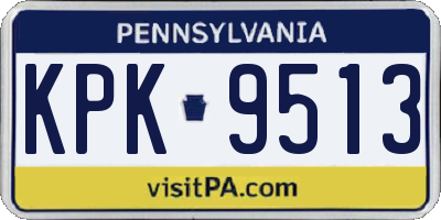 PA license plate KPK9513