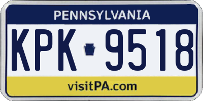 PA license plate KPK9518