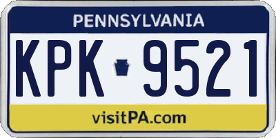 PA license plate KPK9521