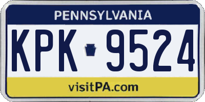 PA license plate KPK9524