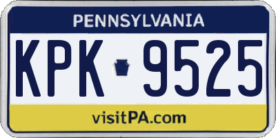 PA license plate KPK9525