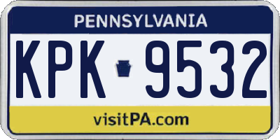 PA license plate KPK9532