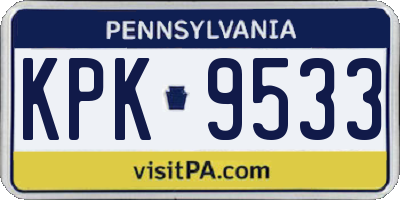 PA license plate KPK9533
