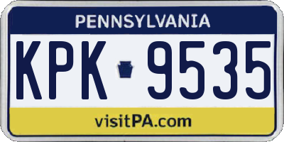 PA license plate KPK9535