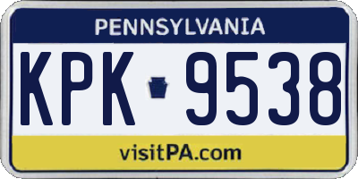 PA license plate KPK9538
