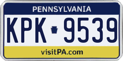 PA license plate KPK9539