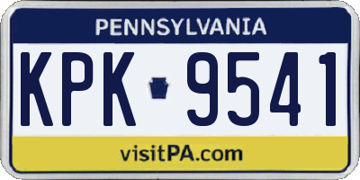 PA license plate KPK9541