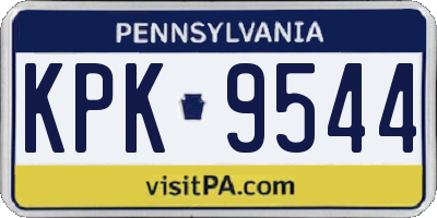 PA license plate KPK9544