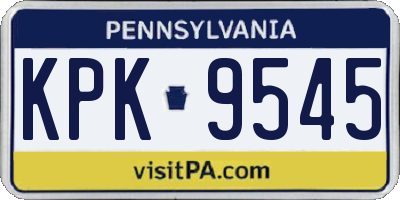 PA license plate KPK9545