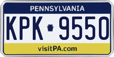 PA license plate KPK9550