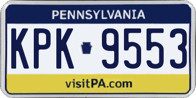 PA license plate KPK9553