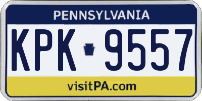 PA license plate KPK9557