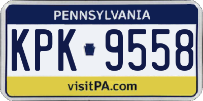 PA license plate KPK9558