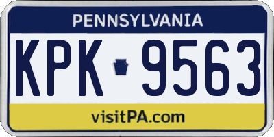 PA license plate KPK9563