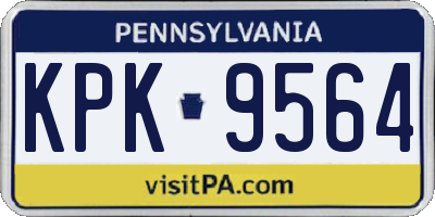PA license plate KPK9564