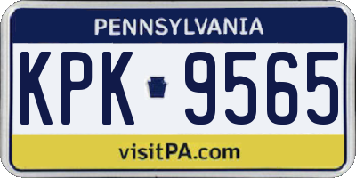 PA license plate KPK9565