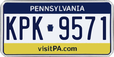 PA license plate KPK9571