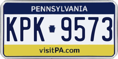 PA license plate KPK9573