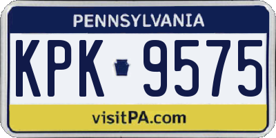 PA license plate KPK9575