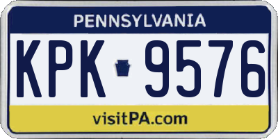 PA license plate KPK9576