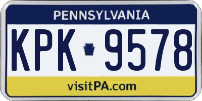 PA license plate KPK9578
