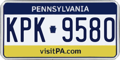 PA license plate KPK9580