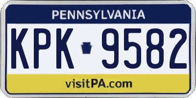 PA license plate KPK9582