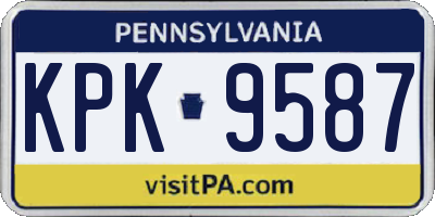 PA license plate KPK9587