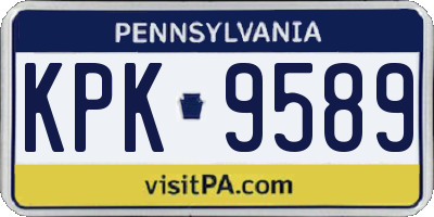 PA license plate KPK9589