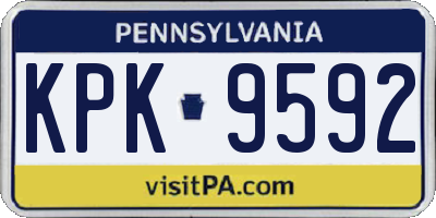 PA license plate KPK9592