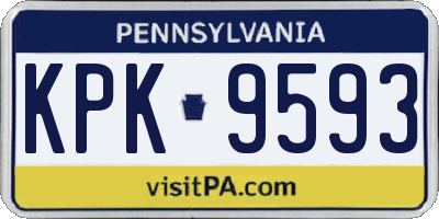 PA license plate KPK9593