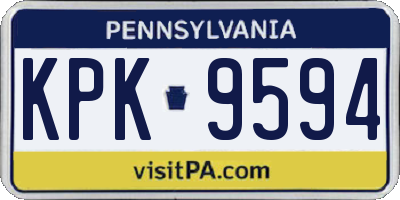 PA license plate KPK9594