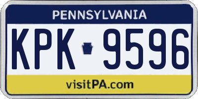PA license plate KPK9596