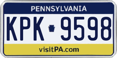 PA license plate KPK9598