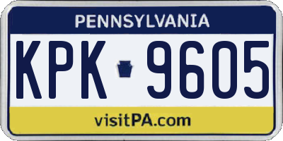PA license plate KPK9605