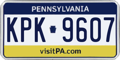 PA license plate KPK9607